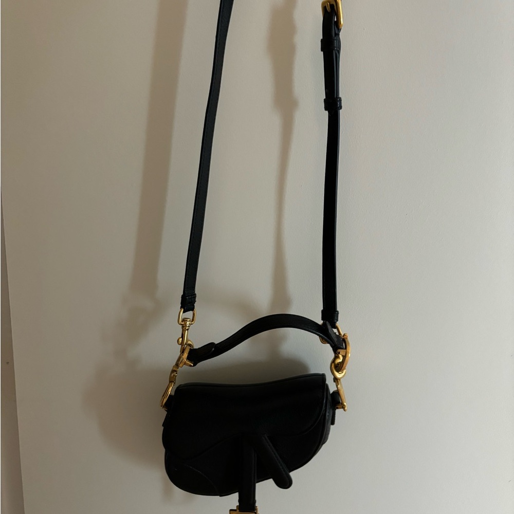 Dior Black and Gold Crossbody Bag with Saddle Design - Picture 3 of 3